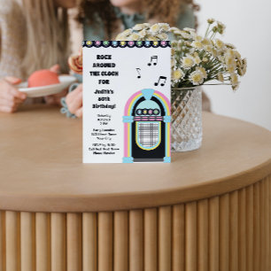 Jukebox 50's Födelsedagsfest inbjudan