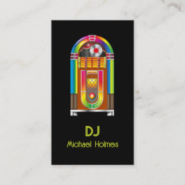 Jukebox DJ Music Black Visitkort