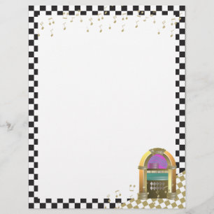 Jukebox och Musik noter Letterhead Brevhuvud