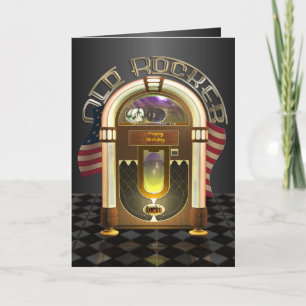 Jukebox Old Rocker Anpassade Hälsning Card Kort
