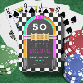Jukebox Retro Checkerboard 50:e Födelsedagsfesten Casinokort