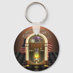 Jukebox Rockaholic Keychain Nyckelring