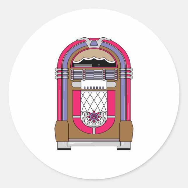 jukebox runt klistermärke (Framsida)