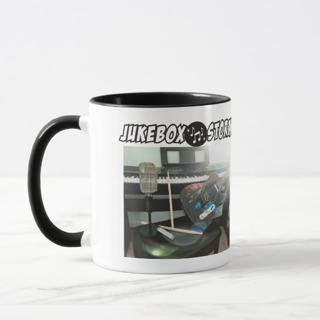 Jukebox Storm kaffe mugg 2-sidigt, 2-tonsformat (Vänster)