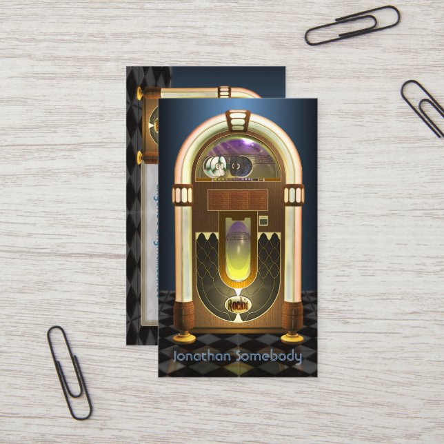 Jukeboxen profilerar kortet visitkort (Fram/Back In Situ)