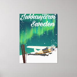 Jukkasjärvi Sverige Nordljus semestern poster Canvastryck