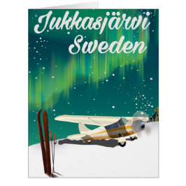 Jukkasjärvi Sverige Nordljus semestern poster Jumbo Kort