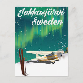 Jukkasjärvi Sverige Resa norrsken affisch Vykort