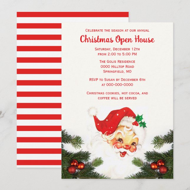 Jul老爷爷圣诞节假日开放日  inbjudningar (Fram/baksida)