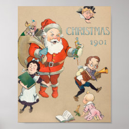 Jul 1901 jultomten helgdag poster