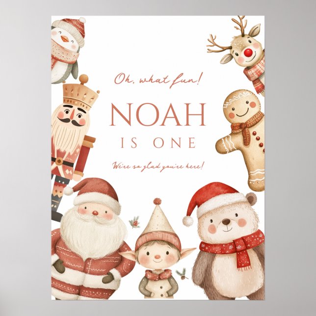 Jul 1:a födelsedag Poster skylt för Boys Winter (Framsidan)