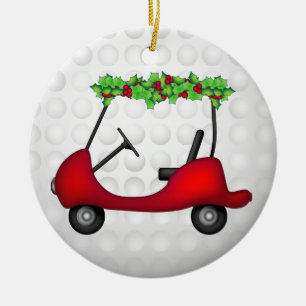 Jul 1 för Golfvagn Julgransprydnad Keramik