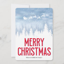 Jul 1 foto Modern vattenfärg Jul Julkort