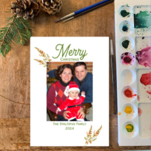 Jul 1 Foto Watercolor Boho Wildblomma Julkort