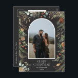 Jul 1-fotoarch vattenfärg botanisk blommigt helg vykort<br><div class="desc">Vattenskärtskuren botanisk blommigt i elegant under julhelgen mutade färg helgdag arch 1 fotojulvykort.</div>