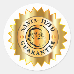 Jul 2020 Covid Santa-tized Guld Seal Runt Klistermärke