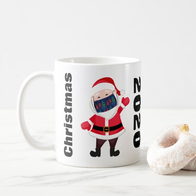 Jul 2020 Santa Ugly Sweater Ansikte Mask Kaffemugg (Med munk)