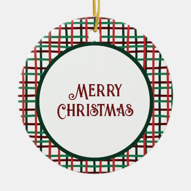 Jul 2023: Röd och Grönt Keramic Orn Julgransprydnad Keramik (Framsidan)