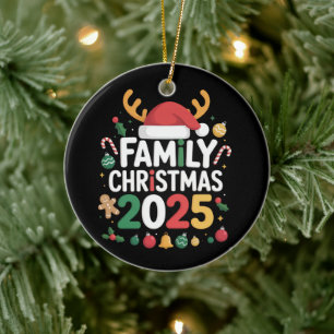 Jul 2025 familj Crew Grupp Matchande Familj Julgransprydnad Keramik