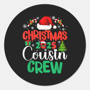Jul 2025 Kusin Crew Xmas Roliga Matchande Fam Runt Klistermärke