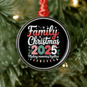 Jul 2025 Matchande Familjeoutfit Xmas Squad Julgransprydnad Metall