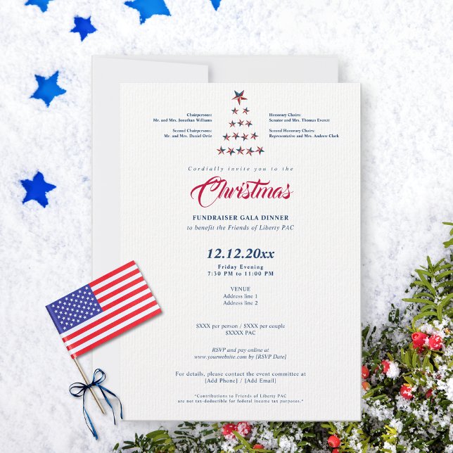 Jul 2026: Politisk stiftelse Gala Dinner Inbjudningar (Christmas 2026 Political Fundraiser Gala Dinner Republican Democrat Bipartisan Kickoff Event)