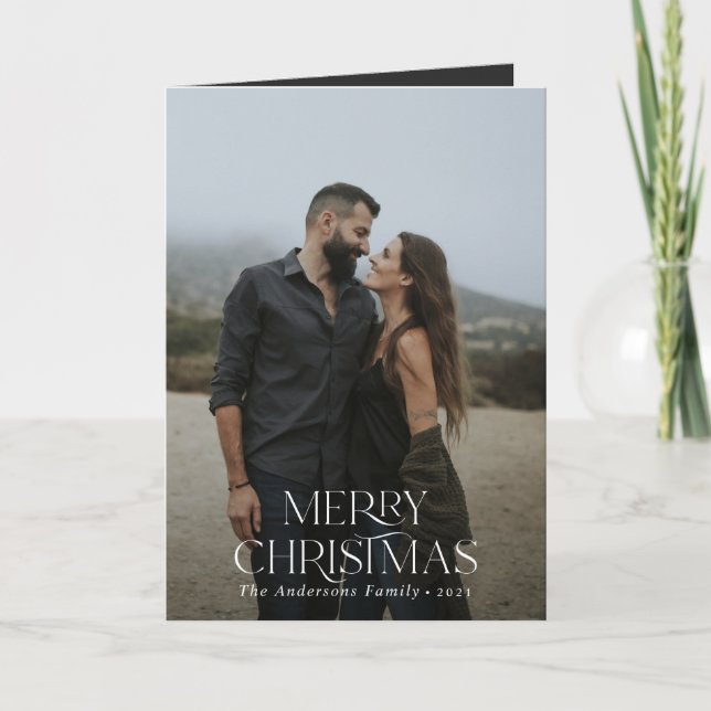 Jul 2 foto botanisk blomster vikta högtid kort (Framsida)