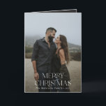 Jul 2 foto botanisk blomster vikta högtid kort<br><div class="desc">God Jul modern elegant akvarell torkad botanisk blomster dämpade färger högtid 2 foto Jul vikta kort.</div>