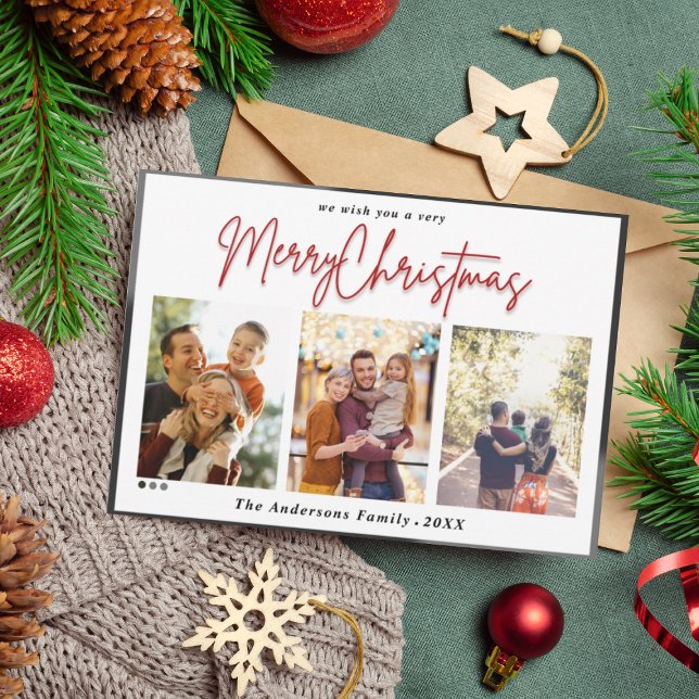 Jul 2-foto med vinter-Dekoration Julkort (Skapare uppladdad)