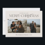 Jul 2, fotovattenfärg botaniskt naturligt julkort<br><div class="desc">God jul modern elegant vattenfärgstorkad botanisk blommigt mutad färg naturlig grädde helgdag 2 fotojulkort.</div>