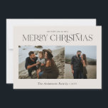 Jul 2, fotovattenfärg botaniskt naturligt julkort<br><div class="desc">God jul modern elegant vattenfärgstorkad botanisk blommigt mutad färg naturlig grädde helgdag 2 fotojulkort.</div>