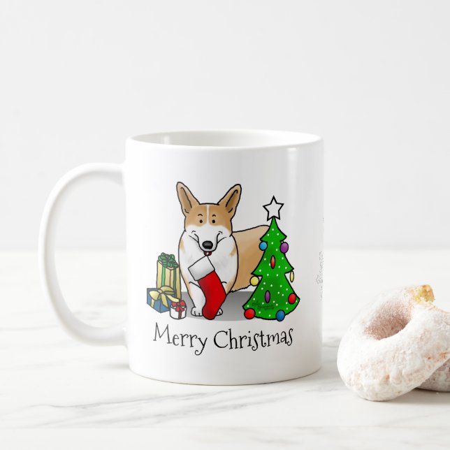Jul 2 Pembroke Welsh Corgi (röd 1) Träd Cute Kaffemugg (Med munk)