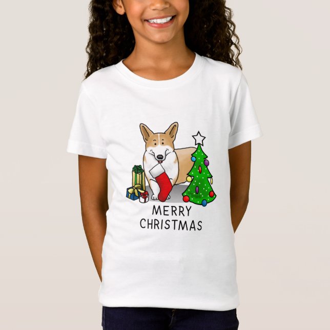 Jul 2 Pembroke Welsh Corgi (röd 1) Träd Cute T Shirt (Framsida)