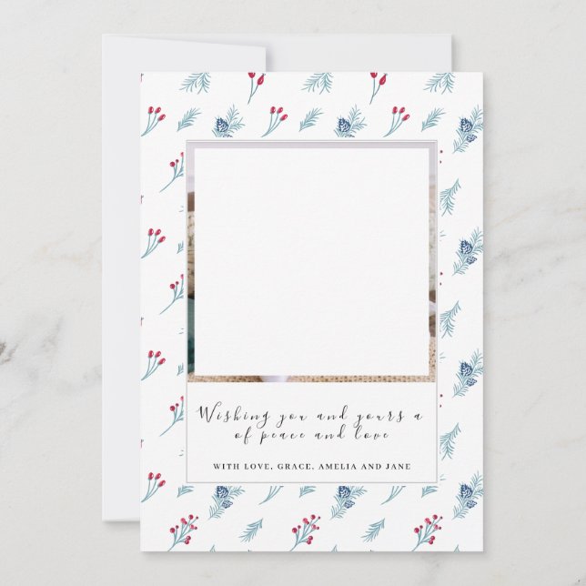 Jul 2 Photo Collage-kort för helgdag Inbjudningar (Baksida)