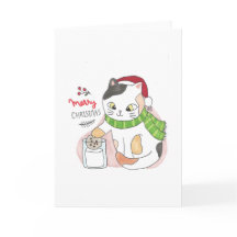 Jul 3 Katt Dipping a Cookie i Mjölk jul