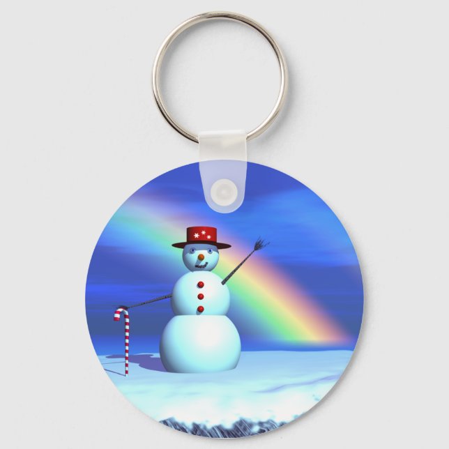 Jul 3D Snögubbe Nyckelring (Framsida)