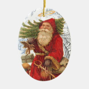 Jul 4 Sanktt Nicholas Julgransprydnad Keramik