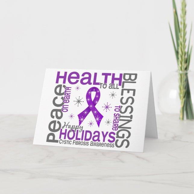 Jul 4 snöflingor för Cystic Fibrosis Helgkort (Framsida)