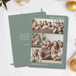 Jul 5 Fotokollage Familj Sagegrön Julkort