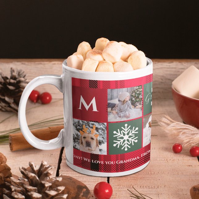 Jul 5-foton - bästa mormor - röd kaffemugg (Skapare uppladdad)