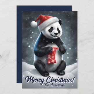 Jul 5-panda, Glad helg, julkort Inbjudningar