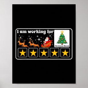 Jul 5 Stars Julafton Träd I jobbar för Chirst Poster