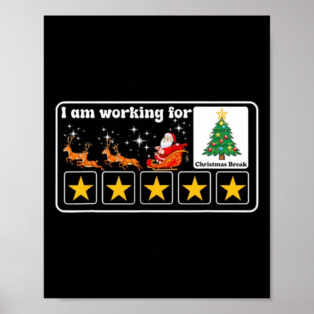 Jul 5 Stars Julafton Träd I jobbar för Chirst Poster (Framsidan)