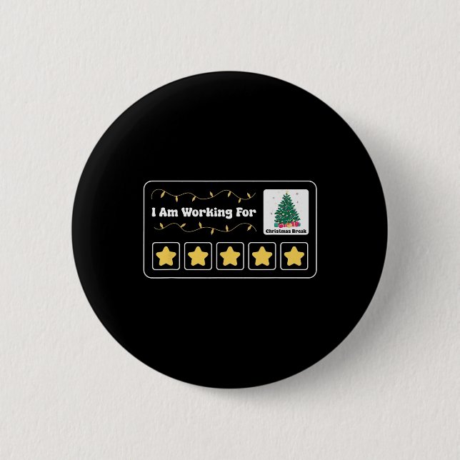 Jul 5 stjärnor Xmas Tree Jag arbetar för Kristus Knapp (Framsida)