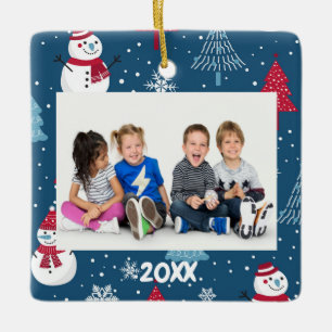 Jul 5x7 Anpassningsbar Fotodatum Julgransprydnad Keramik