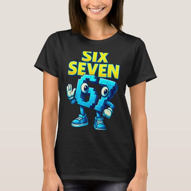 Jul 67 Meme Design Rolig Six Seven Händer 6 7 T Shirt (Framsida)