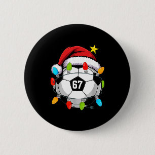 Jul 67 Meme Fotboll Santa Hatt Rolig Jul Knapp
