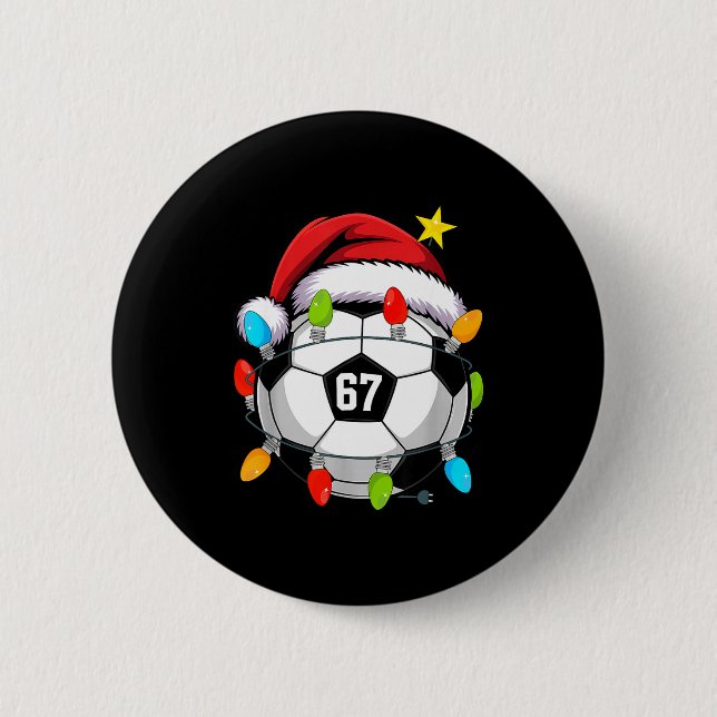 Jul 67 Meme Fotboll Santa Hatt Rolig Jul Knapp (Framsida)