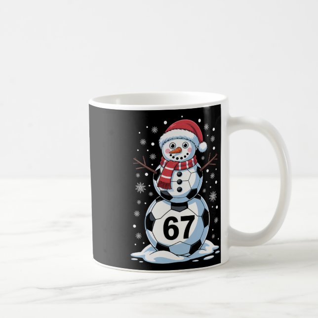Jul 67 Meme Fotboll Snöman Träd Rolig Xmas B Kaffemugg (Höger)