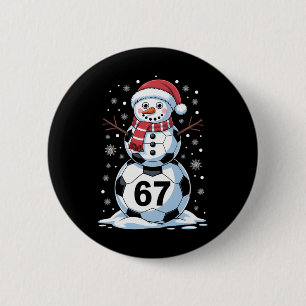Jul 67 Meme Fotboll Snöman Träd Rolig Xmas B Knapp